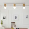 Tavan Işıkları Nordic Basit Ahşap Modern 3 Kafaları Demir Yaratıcı Mutfak Lamba Bar Balkon Çalışma Odası İç Mekan Aydınlatma Armatürü