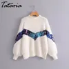 Vinter Sequins Mohair Tröja Kvinnor Pullover Stickad Kvinna Stickning Pullovers Causal O-Neck S Fashion 210514