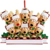 Weihnachten leere Anhänger DIY unvollendete Harz Cartoon Rentier Statue personalisierte Name Weihnachtsbaum hängen Home Ornamente für Familie Wanddekoration