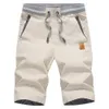Summer men shorts cotton beach board short pant lace up elastic waist casual wear big size