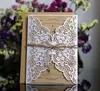 Wedding Invitations Laser Cut in 41 Colors Customized Hollow With Flowers Folded Personalized Wedding Invitation Cards