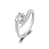 Live Broadcast of New Imitation Mossan Diamond Ring, Female Fashion Classic Six Claw One Wedding Couple Adjustable Ring