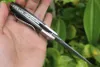 Flipper Fodling Messer VG10 Damaststahl Drop Point Klinge natürliches Ebenholz + Stahlkopfgriff Kugellager Taschenmesser