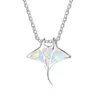 Bohême bleu imitation opale mignon méduse pendentif collier arc-en-ciel pierre de naissance baleine collier animal femmes océan plage bijoux G1206