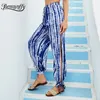 Side High Split Noeud Ourlet Tie Dye Pantalon Femmes D'été Casual Cordon Taille Pantalon Boho Femme Harem 210510