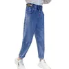 Jeans ragazza tinta unita ragazze pantaloni primavera autunno bambini stile casual vestiti per 6 8 10 12 14
