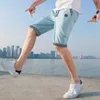 2021 Jogger Shorts new summer cotton linen shorts casual men's Capris Korean beach pants Male Sweatpants X0705