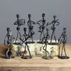 8pc Modern bookshelf Decorative antiques office Figurine Mini Character metal statue Bedroom Cafe Desktop Ornaments Home Decor 210924