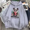Мультфильм милые Panda Print Hoodies Men Flece теплые толстовки аниме Свободные Harajuku Pullover с капюшоном мужской хип-хоп Streetwear Hoody H0909