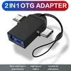 2 W 1 OTG Adapter USB 3.0 Kobieta do Mikro USB Mężczyzna i USB Typ C Złącze Męskie Stop Aluminium ze Smyczami Akcesoria do telefonów