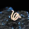 Hochzeit Ringe Gothic Schlange Für Frauen Schmuck Zubehör Freund Geschenk Mode Rose Gold Tier Bling Kristall Zeigefinger Ring