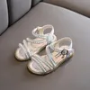 Sandálias verão bebê meninas selvagens pérolas de toed princesa sapatos antiderrapantes miúdos miúdos de alta qualidade D238