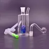 Portable Bong Thick Pyrex glass water pipes recycler ash catcher Bong Mini dab oil rig with glass oil burner pipe 1pcs