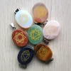 Abalorios de piedra natural, cadena de hilo de cera de ágata de cristal de cuarzo rosa, colgantes de 7 chakras para mujer, joyería de Reiki