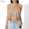 Women's Tanks & Camis Ailigou Shinny Bling Rhinestones Body Chain Summer Sequins Crystal Bra Chic Party Bralette Nightclub Wear Harness Jewe