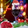 10шт рождественские украшения винные стеклянные шляпы открытка шампанское красное вино рождественские шляпы Открытка для праздничных украшений праздничные украшения