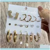 Jewelryfashion Pearl Hoop Kolczyki dla kobiet Geometirc Gold Metal Circle Brincos Trend Prezent Hie Drop dostawa 2021 Z7RNA