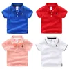 Summer 2-10TKids Children's Birthday Gift Clothing Cotton Short Sleeve Solid Color White Pink Red Blue T Shirt Boy 10 Years 210529