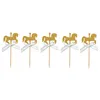 Other Festive & Party Supplies 5pcs Horse Cupcake Topper With Bow Tie Glitter Gold Carousel Wedding Birthday Cake Decoration DIY Handmade De