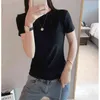 セクシーなVネックトップス半袖Tシャツレディース服S-3XL高品質夏Tシャツ女性Y2Kカジュアルレディースティーシャツ210507