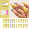 24 stks/set Naakt Kleur Herbruikbare Nep Nagels Luipaard Extra Lange Doodskist Valse Tips Elegant Glanzend Fluorescerend Acryl fulll cover Nail