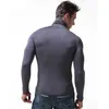 Long sleeve T Shirt Men Turtleneck modal tshirt tight elastic tees soft and breathable 210726