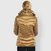 Kvinnors Trench Coats Gold Bright Jacket Coat Women Winter Warm Down Cotton Padded Parkas Bread Style Autumn Fashion Bomber Outwear