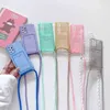 Kartenhalter Lanyard Strap Hang Hüllen für Samsung Galaxy S21 Ultra S 20 Plus S20 FE A12 A32 A52 A72 A02S Brieftasche Transparente Abdeckung