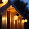 Strings 20 LED Bulbs Solar Powered Lamp String Lights Outdoor Holiday Home Curtain Garden Xmas Party Anniversary Christmas Decorat1649616