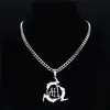 펜던트 목걸이 3 토끼 AFI 스테인레스 스틸 체인 여성 / 남성 실버 컬러 목걸이 쥬얼리 Chaine Collier N4324S06