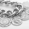 Bedelarmbanden ronde reliëf tag armband legering legering mode romantische dame meisje sieraden cadeau 2021 zomer 2 kleuren