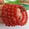 Natural Vermelho Cor Beads Fios Elastic Charm Pulseiras Para As Mulheres Homens Dia dos Namorados Festa Clube Jóias Lucky Acessórios
