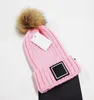 Wholesale High quality Winter caps Hats Women and men Beanies with Real Raccoon Fur Pompoms Warm Girl Cap snapback pompon beanie 6798