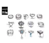 13 stuks set sterling zilveren vuuropaal ringen natuurlijke edelsteen maansteen bruiloft verlovingssieraden cadeau voor dames2669