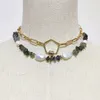 collana corta in pietra naturale design creativo di ghiaia irregolare mix di perle d'acqua dolce gioielli per girocollo da donna alla moda