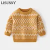 Kids Sweater Boys Knitted Pullover Striped 2021 Autumn Winter European American Style Children Clothing Toddler Baby Sweaters Y1024