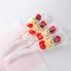 With Cute Bear Artificial Flower For Valentines Day Simulation Soap Rose Flowers Multi Colors Single Bouquet