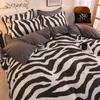 Orange Bedding Set Printed Bed Linen Sheet Plaid Duvet Cover 240x220 Single Double Queen King Quilt Covers Sets Bedclothes 210319