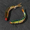 1PC Artificial 3D Lifelike Eyes 8 Segment Plastic Hard Crank Fishing Lure 2 Hooks Bionic Bait Multi Jointed Swimbait S Sinking