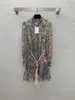 print silk runway dress