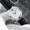 33mm V2 W4BB0009 W6920069 Moda Lady Zegarki Japonia NH05 NH06 Damskie zegarek Diament Mark White Dial Stalowa skrzynka Skórzana Pasek Sapphire Wristwatches HWCR Hello_watch