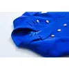 HarleyFashion Elegant Women Designer Spring Blue Casual Blazer Bottoni in metallo Qualità Slim Plus Size Blazer X0721