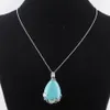 Wojiaer tårvatten droppe kärlek naturlig turkos pärla sten hängsmycke halsband reiki pärla kvinnor smycken n3463