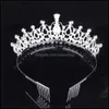 Inne biżuteria do włosów biżuteria Bridal Tiara Crystal Rhinestones Crown with grzebień