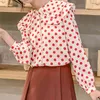 Moda autunno blusas mujer de moda Donna Top e camicette Chiffon manica lunga Abbigliamento casual Polka Dot 5327 50 210427