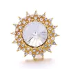 Hurtownie Rhinestone Sun Shape 18mm Snap Przycisk Zapięcie Metalowe Charms do Snaps Ustalenia Biżuteria Dostawcy