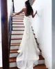 2021 Sexy Summer Beach Sheath Wedding Dresses Formal Bridal Gowns Spaghetti Straps White Ivory Sleeveless Sweep Train Open Back With Bow Plus Size