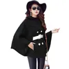 Herbst Winter Hohe Qualität Wollschal Cape Poncho Mantel Mit Gürtel Frauen Koreanische Lange Hülse Plus Größe Damen Woll Cape Mäntel 210930