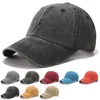 Beretten Kpop 1PCS Oude gewassen honkbaldop Retro gebogen rand Sunhat Solid Color Peaked Gifts H10