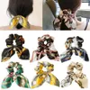 Chiffong Bowknot elastiska band för kvinnor tjejer solida färg scrunchies huvudband slipsar hästsvans hållare hår accessorie